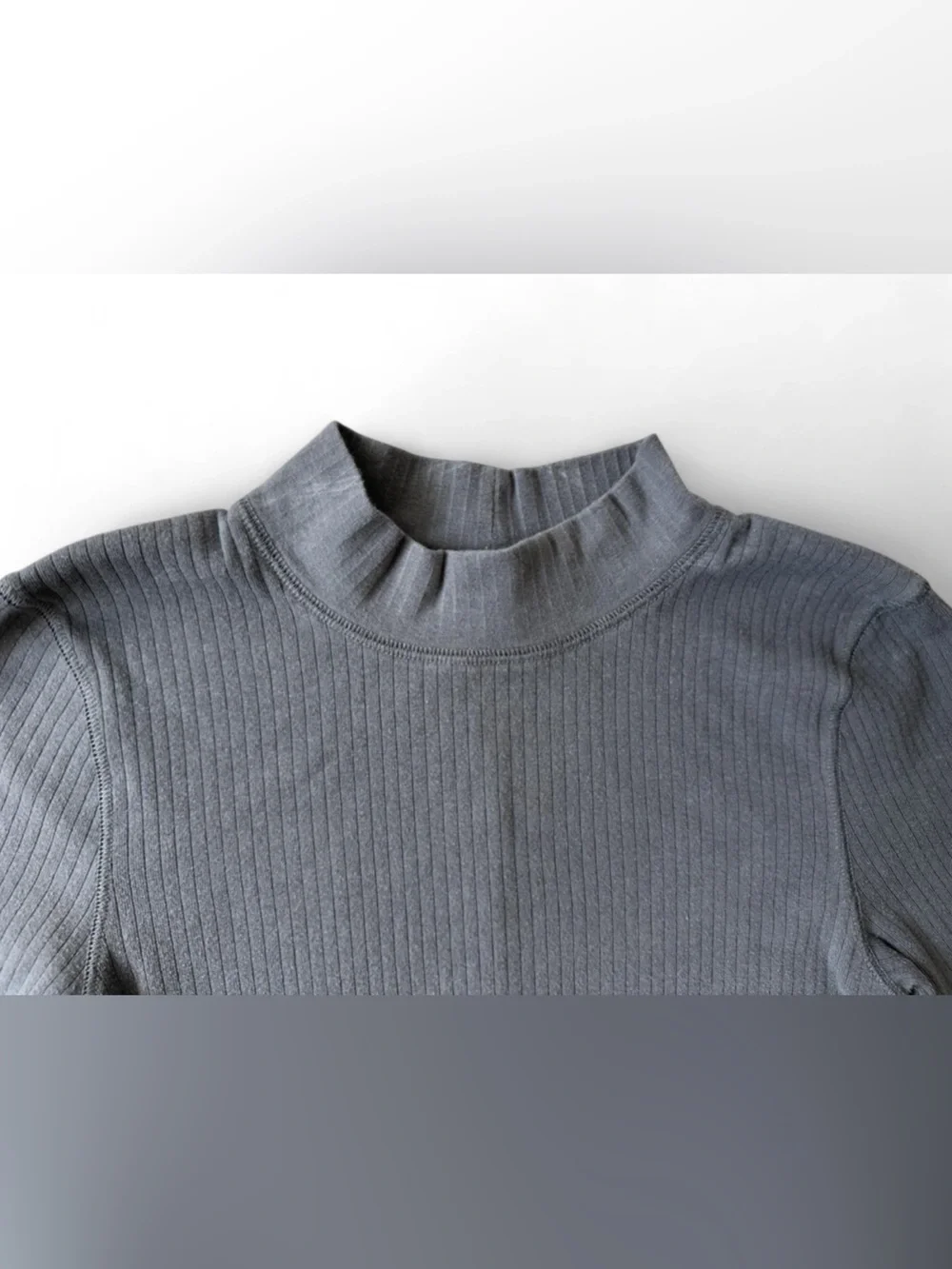 FREE PEOPLE Ribbed Mock Neck Long Sleeve Sweater - Rust and Charcoal - Medium